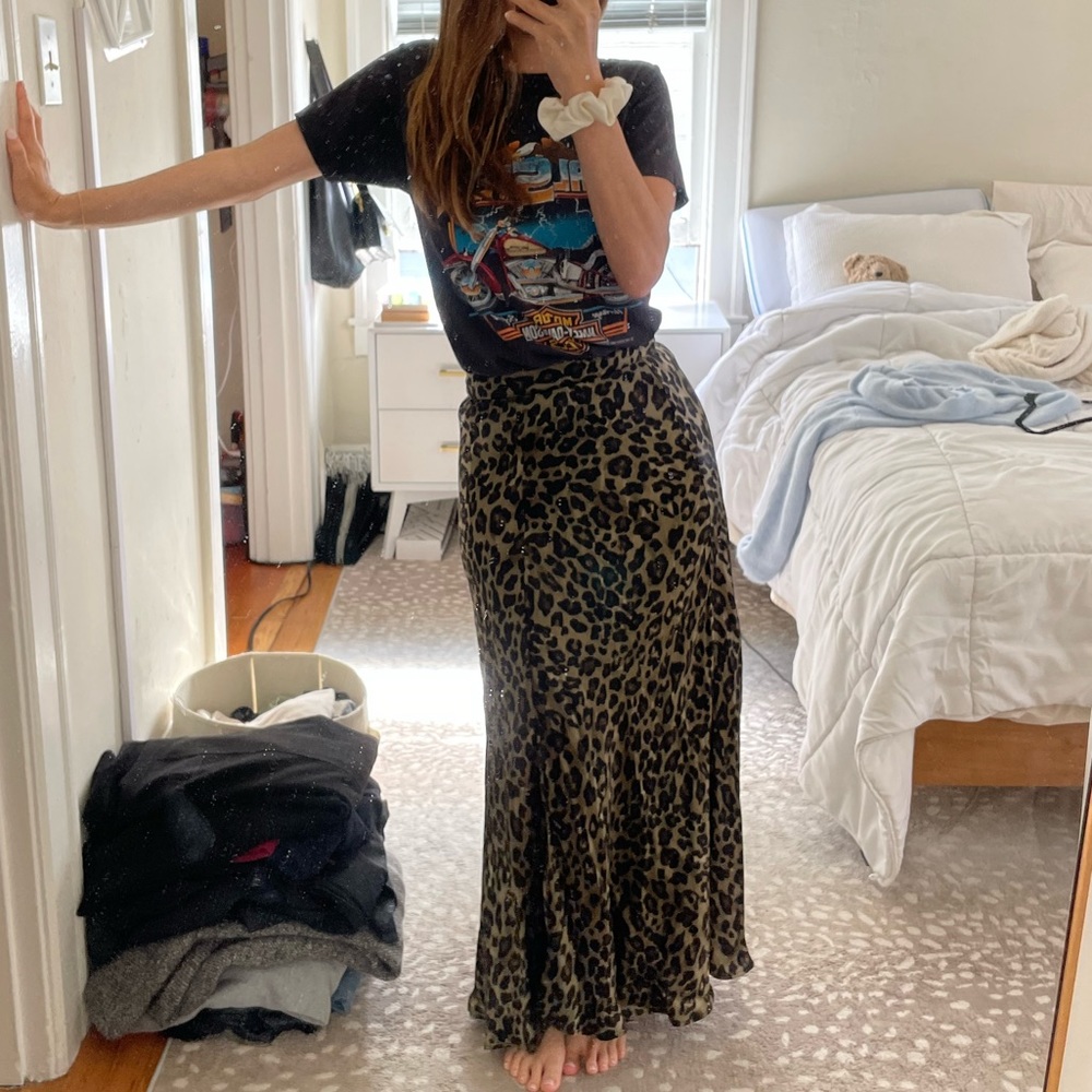Gorgeous leopard silk skirt, xs